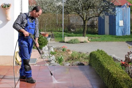 Pressure washing in Baldwin Hills by M & M Developers Inc.